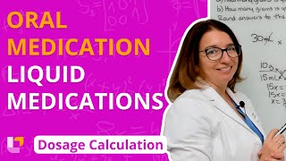 Liquid Medications Oral Medication  Dose Calculation for Nursing Students  LevelUpRN [upl. by Ytinirt]