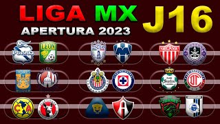 FECHAS HORARIOS Y CANALES PARA LA JORNADA 16 DE LA LIGA MX APERTURA 2023 [upl. by Adlitam]