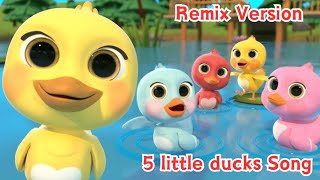 5 Little Ducks Remix Learn Colors Song  Nursery Rhymes amp Kids Songs [upl. by Euk210]