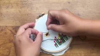 Hand Embroidery How to Stitch a Sunflower DIY Tutorial [upl. by Betty]