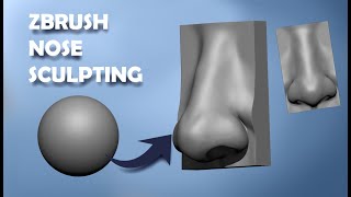 Zbrush NOSE Sculpting tutorial [upl. by Miguela]