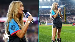 Ingrid Andress’ Streams SPIKE After Viral ‘Drunk’ National Anthem [upl. by Lanod604]