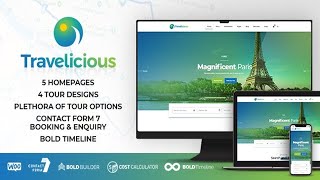 Travelicious  Tour Operator Theme Free Download [upl. by Aelegna]