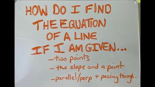 Find the Equation of a Line Given [upl. by Casavant363]