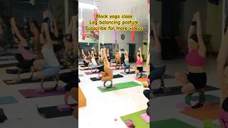 Block yoga class leg stretching posture shortspeed viralshort youtubeshorts motivation yoga [upl. by Notsa]