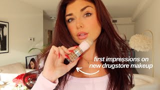 Vlog Trying On New Drugstore Makeup Victorias Secret Haul amp OOTDs [upl. by Devin]