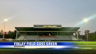 Roseburg High Schools Finlay Field goes green [upl. by Morlee987]