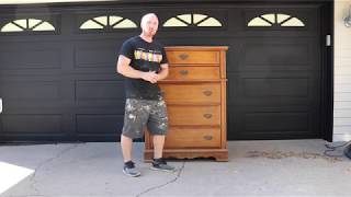 Refinishing a TallBoy Very Navy Blue Dresser  DIY  Furniture Makeover [upl. by Alhahs]