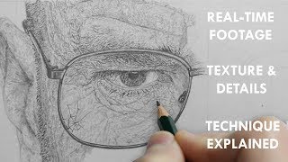 Realistic Drawing  Texture amp Detail Technique  REALTIME Process Explained [upl. by Yrad]