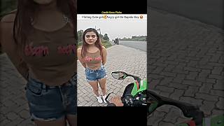 Cute girl Reaction amp Flirting Rapido Boy🥰superbike shorts bike rider cutegirl rapido flirting [upl. by Anyahc149]