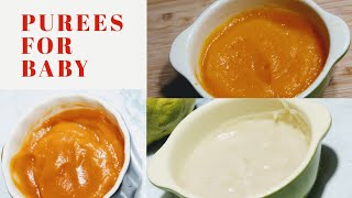 carrot pureeApple pureesweet potato puree healthy baby food recipesbaby led weaning recipes [upl. by Sophi]