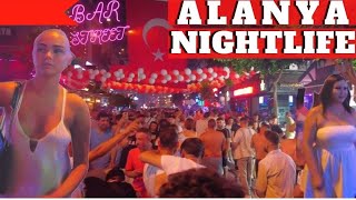 alanya nightlife walking tour july  alanya antalya turkey holiday  turkey travel 4k video [upl. by Merc]