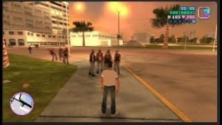 GTA Vice City  Bikers spawning on foot in Downtown [upl. by Aros148]