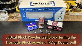 50cal Black Powder Ballistic Gel Block Testing Hornadys 490 Round Ball in Clear Ballistics Gel [upl. by Boyd]