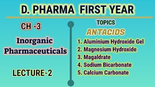 AntacidInorganic pharmaceuticalsCH3L2Pharmaceutical chemistryDPharm first year [upl. by Wollis820]