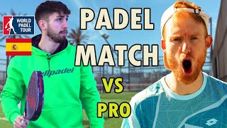 Playing a PRO PADEL PLAYER in a Singles Match VALENCIA PADEL challenge [upl. by Alemak]