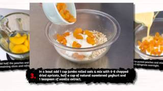 Peach and Almond Bircher Muesli  a Food in a Minute recipe [upl. by Ecinwahs]