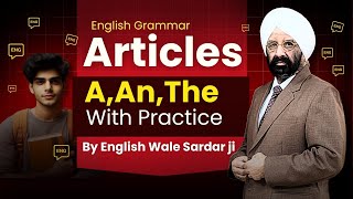 Full Articles  A An The With Practice  Articles in English Grammar by English wale sardar ji [upl. by Min]