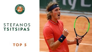 Stefanos Tsitsipas  TOP 5  Roland Garros 2018 [upl. by Elery701]