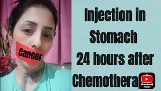 Injection in stomach after chemotherapy [upl. by Wordoow]