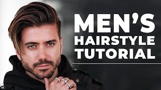 Mens Hairstyle Side Swept Tutorial  Mens Hairstyle 2018  ALEX COSTA [upl. by Maggio292]