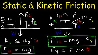 Static Friction and Kinetic Friction Physics Problems With Free Body Diagrams [upl. by Huebner]