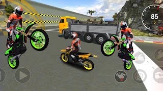 Xtreme Motorbikes stunts Green Motor Racing Bike Motocross game 1 Best game Android IOS Gamepla [upl. by Haelat]