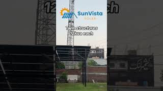 Twin solar structure 12kva each by SunVista Solar for commercial tubewell water pump in ISB🇵🇰☀️🚧 [upl. by Elicec]