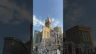 Beautiful view of clouds passing by clock tower in Makkah islam makkah clocktower [upl. by Egiarc167]