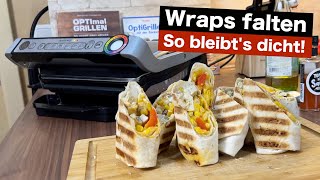 Wrap FaltTechnik für den Tefal OptiGrill  Saftige HähnchenWraps [upl. by Robinette]