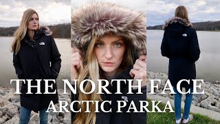 THE NORTH FACE  ARCTIC PARKA  FAUX FUR HOOD  REVIEW  TRY ON  JESS MCAFOOSE [upl. by Nitsur]