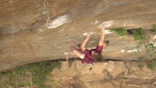 Griffith Givens climbs Thanatopsis 14ab Red River Gorge Kentucky [upl. by Enelkcaj]