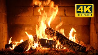 🔥 FIREPLACE 12 HOURS Ultra HD 4K Crackling Fireplace with Golden Flames amp Burning Logs Sounds [upl. by Acirtap825]