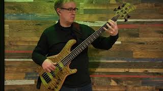 Adamovic Saturn 5 string bass quick demo at John Fox Bass [upl. by Ardnasak687]