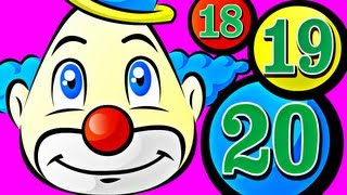 Number Counting Juggling Circus Clown  Learn to Count 1 to 20 for Kids [upl. by Dal]