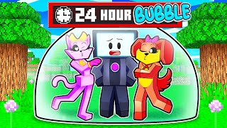 CATNAP SISTER and DOGDAY SISTER Locked Me In 24 HOUR BUBBLE in Minecraft [upl. by Ganny]