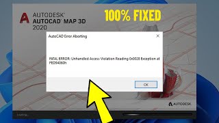 AutoCad FATAL ERROR Unhandled Access Violation Reading 0x0028 Exception at FED94060h  How To Fix ✅ [upl. by Ailed]