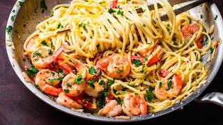 Lemon Garlic Shrimp Pasta  So Easy Youll Make It All Year Long [upl. by Marisa883]