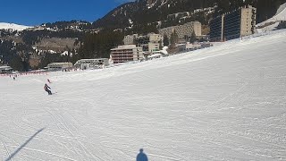 Flaines easiest slope Green run called Erable  Recorded on GoPro POV March 2022 [upl. by Ardeth]