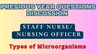 Previous Year Questions discussion for Nursing Officer  Staff Nurse  Normal Flora Microorganism [upl. by Lesley]