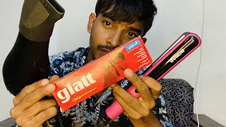 Glatt hair straightening cream  full using ￼Process￼￼￼ mini hair rebounding hairstraightening ￼ [upl. by Carri]