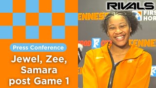 Lady Vols basketball players Jewel Spear Zee Spearman Samara Spencer react to opening win [upl. by Victorine]