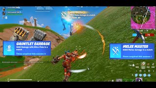 How to get the Melee Master amp Gauntlet Barrage Accolades in Fortnite [upl. by Adlanor]