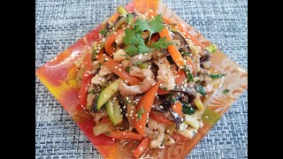 ТЕПЛЫЙ САЛАТ ТАЙСКИЙ Теплый салат из баклажановWarm salad of Thai eggplant [upl. by Lunsford]