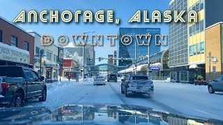 Anchorage Alaska Downtown 013124 Drive Winter [upl. by Thursby]