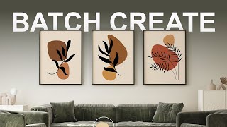 How to Batch Create Mockups for Wall Art Sets  Batch Replace 3 Smart Object Layers in Photoshop [upl. by Iolande]