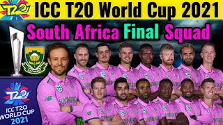 ICC T20 World Cup 2021 South Africa Team Squad  South Africa T20 Squad for World Cup 2021  SA Team [upl. by Zennas]