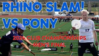 Rhino Slam vs PoNY  Mens Final  2024 USA Ultimate National Championships [upl. by Aihsakal659]