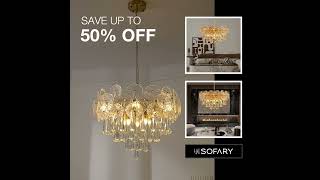 Modern Luxury Gold Glass Chandelier for Living Room [upl. by Steffin]