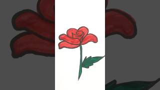 Easy rose 🌹 painting art shortvideo shorts rose flowerart easydrawing [upl. by Sloane293]